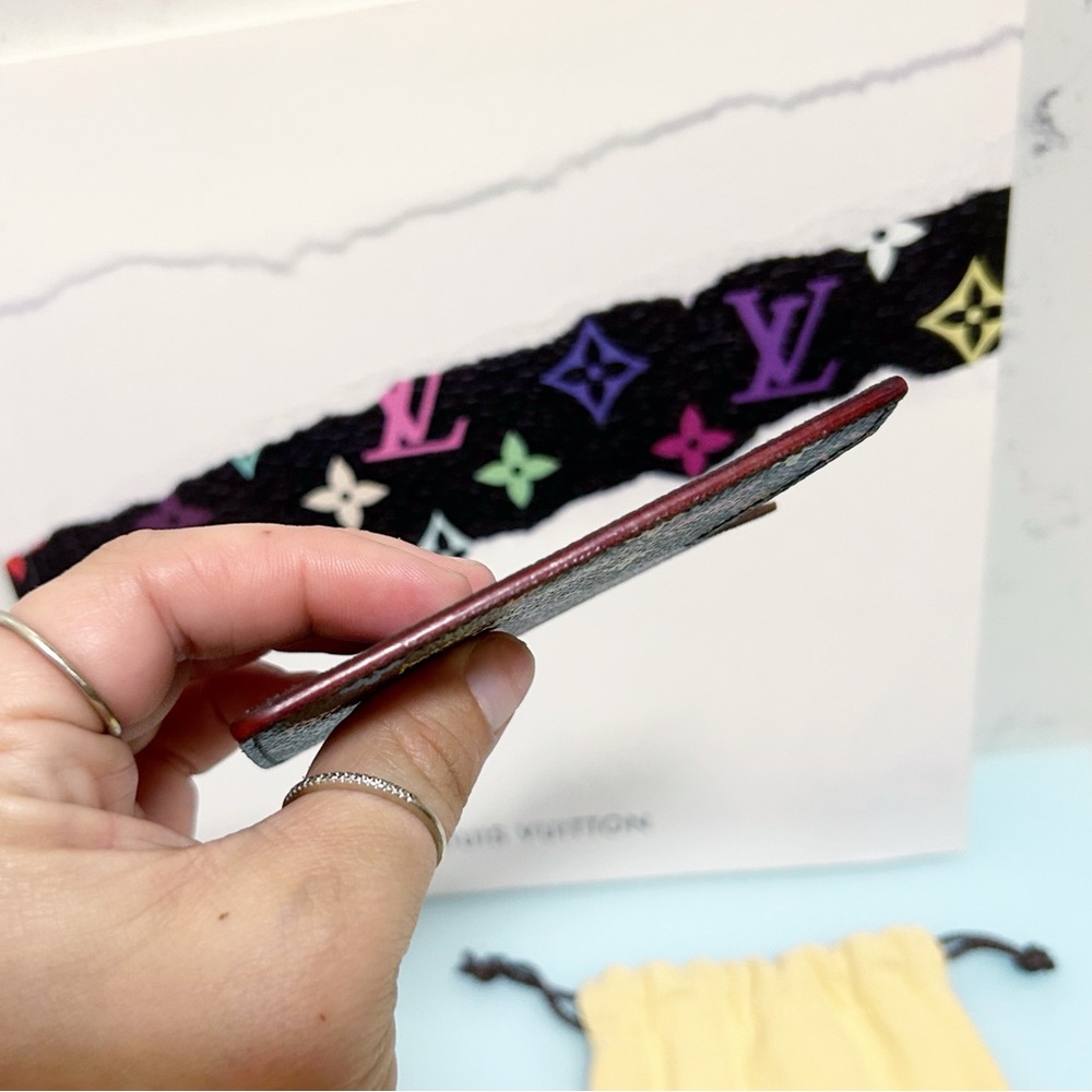 Authentic Louis Vuitton Rare Limited Edition Noir Multicolor Card / ID Holder - Picture 5 of 11